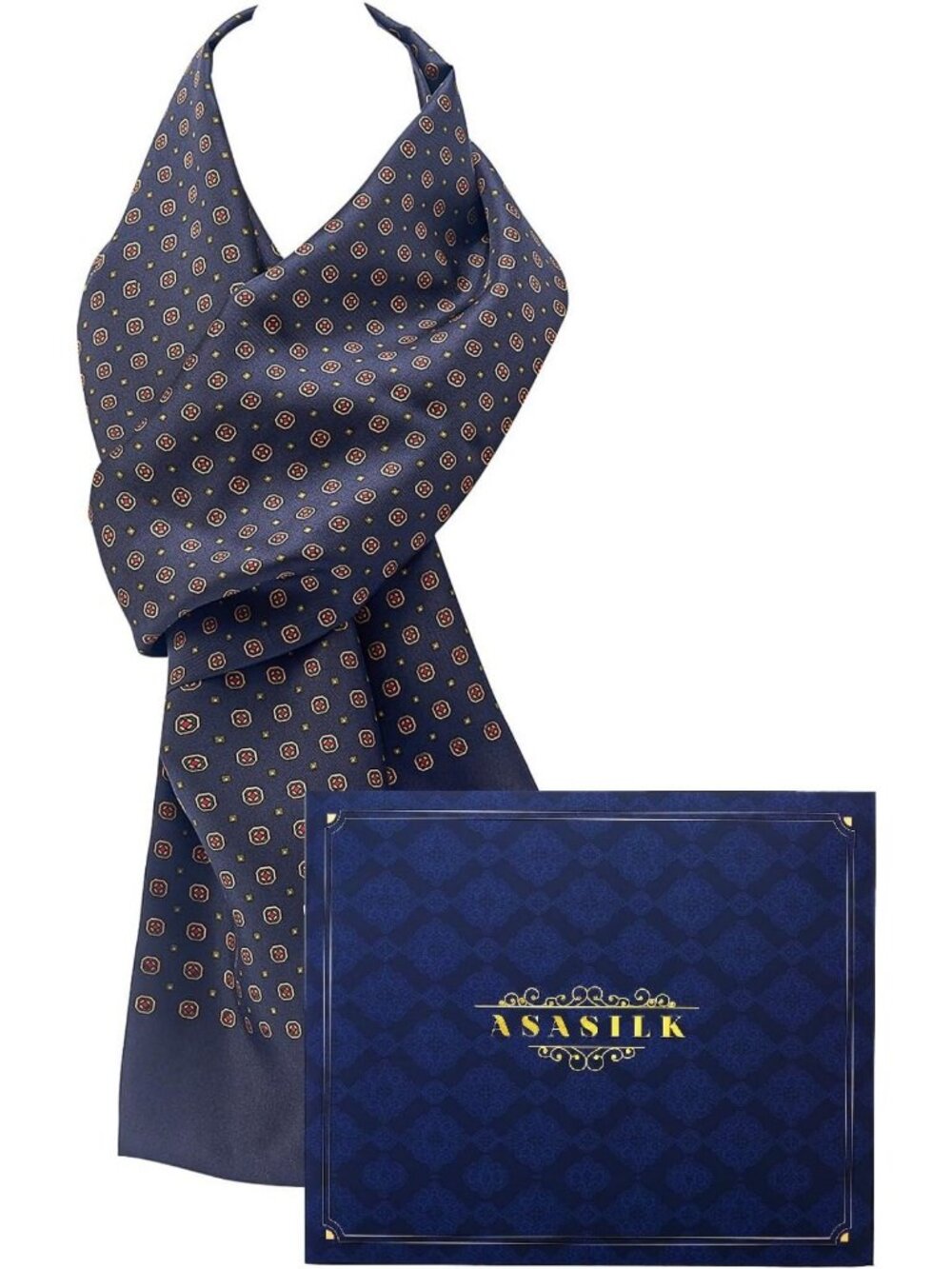 Luxurious 100% Mulberry Silk Scarf for Men, Double-Sided, 11"x67", Fashion